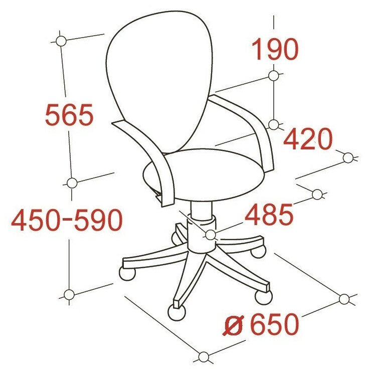 Кресло офисное EASY CHAIR 225 PTW к/з черный, сетка оранжевая (TW38-3) - фотография № 7