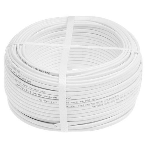 Провод Мастер Тока ПуГНПбм сечение 2х15 мм2 50 м белый 3970₽