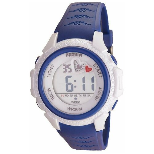 Часы наручные женские электронные Радуга 460 синие. Спортивные, водозащитные ,с будильником , секундомером,календарем и подсветкой.