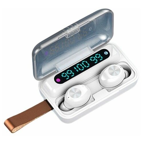 Беспроводные наушники TWS F9-37 c ремешком белый 98800₽