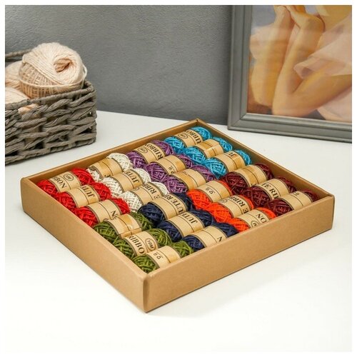 Тесьма декоративная текстиль Джут яркий намотка 10 метров набор 24 шт микс 45х25х25 см В упаковке 1 1274₽