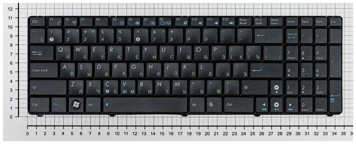 Клавиатура для ноутбука Asus K70I черная русская версия 1