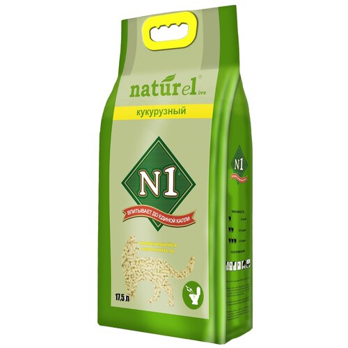 tyulpan 1 Комкующийся наполнитель N1 Naturel Кукурузный, 17.5л, 1 шт.