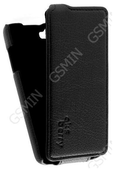 Кожаный чехол для Fly IQ 4409 Era Life 4 Quad Aksberry Protective Flip Case (Черный)