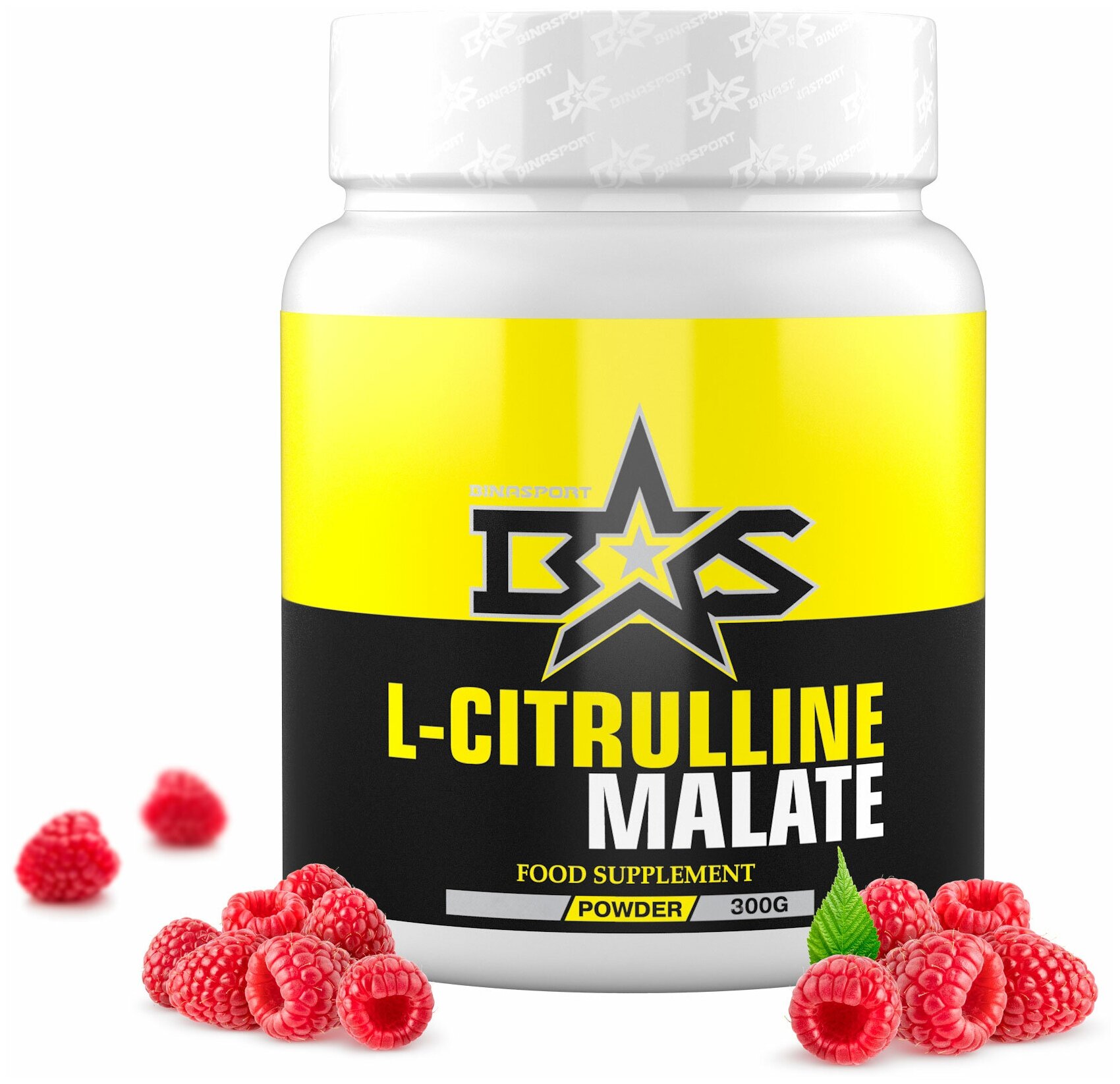 Л-Цитруллин малат Binasport "L-Citrulline Malate" 300 г со вкусом малины