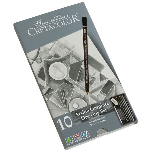 Базовый набор для рисования Creta Color ARTINO GRAPHITE в металлической коробке мелок графитовый шестигранный lyra graphite crayons водорастворимый 12 мм 2в