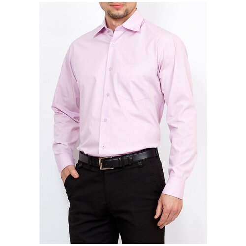 фото Рубашка мужская длинный рукав greg gb710/319/lcl, прямой силуэт / сlassic fit, цвет сиреневый, рост 174-184, размер ворота 39