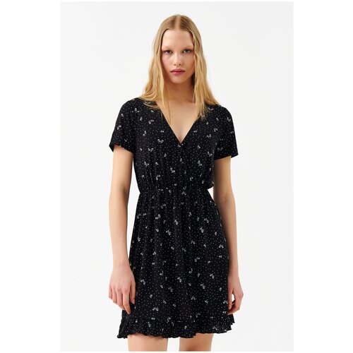 фото Платье женское befree, цвет: черно-белый принт, размер m