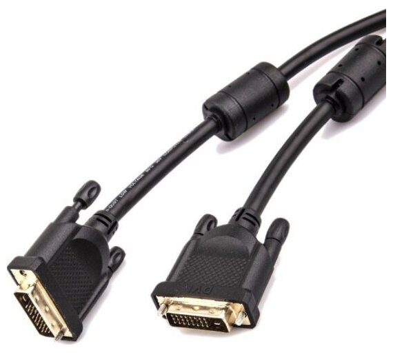 Кабель Aopen/qust DVI (24+1) M/M 3m, 2 фильтра