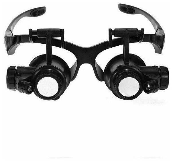 Лупа-очки Kromatech налобная 10/15/20/25x, с подсветкой (2 LED) MG9892G/GJ Кроматек - фото №2