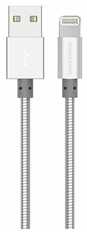 Кабель More choice K31i для Apple 8-pin 1м Быстрый ампер серебряный
