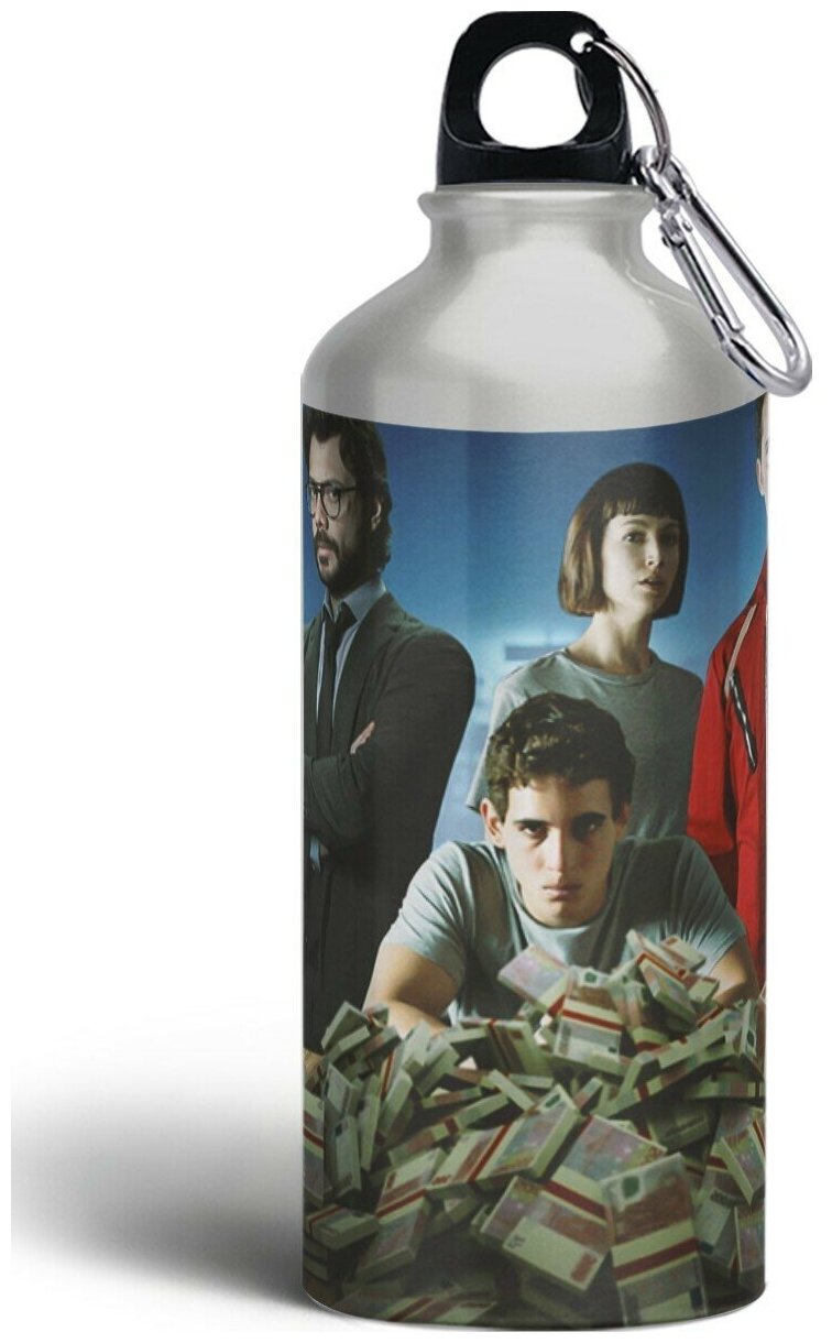 Бутылка спортивная/туристическая фляга сериалы бумажный дом (профессор, токио, наэроби, берлин, рио) - 6512