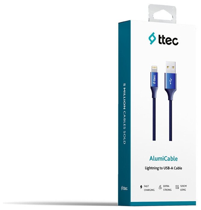 Кабель ttec Lightning 8pin 1.0m alum blue