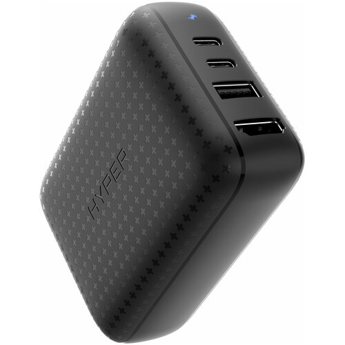 Многопортовый адаптер HYPER HyperDrive с внешним питанием (USB-C PD 45 Вт, USB-C PD 18 Вт, USB-A 3.0, HDMI 4K 60 Гц HDR) Чёрный | Black