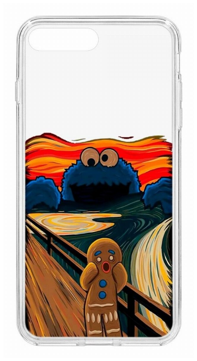 Чехол для iPhone 7 Plus/8 Plus Kruche Print Cookie Scream,противоударная пластиковая накладка с рисунком,защитный силиконовый бампер с защитой камеры