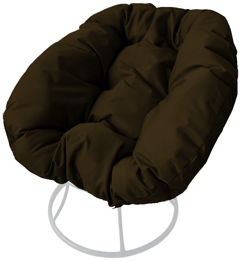 Кресло m-group пончик белое, коричневая подушка - фотография № 1