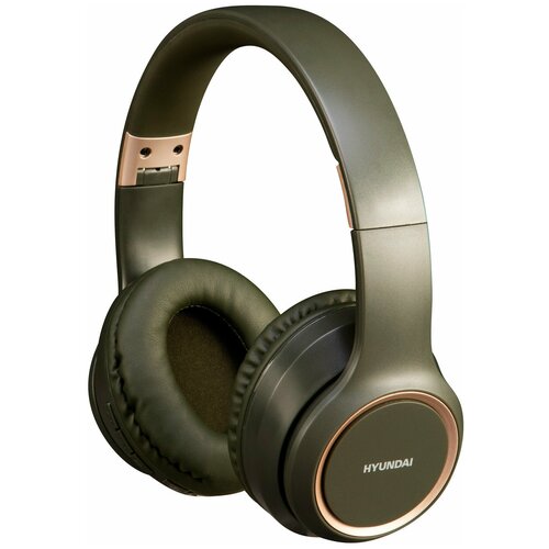 Гарнитура накладные Hyundai H-HP100G тзеленый беспроводные bluetooth оголовье 83000₽