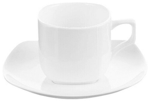 Чайная пара Чайная пара Wilmax фарфоровый белый: чашка 200мл с блюдцем. WL-993003