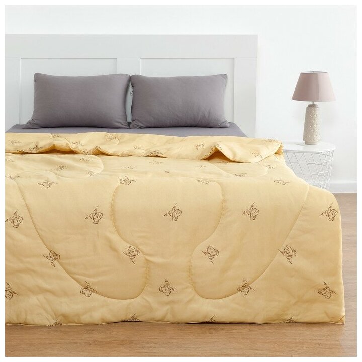 Одеяло Овечья шерсть 140x205 см, полиэфирное волокно 200 гр/м, пэ 100% - фотография № 1