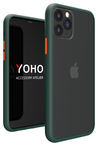 Yoho Чехол накладка бампер для iPhone 11 Pro Max, изумрудный-оранжевый, противоударный, матовый