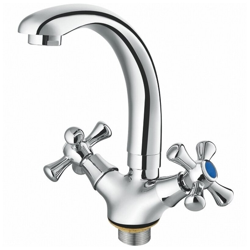 Смеситель для раковины на кухню или ванну. Кухонный кран для воды настенный с высоким изливом для мойки. Сантехника для кухни VIKO V-1543 Хром