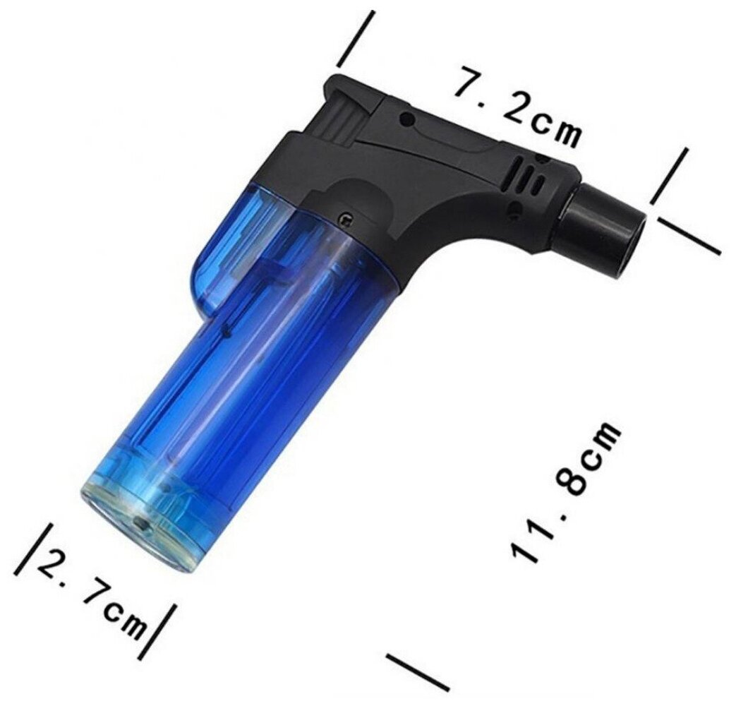 Газовая зажигалка с пьезоподжигом / мини турбо горелка / пьезогорелка / огонь / для розжига - фотография № 5