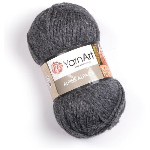 Пряжа YarnArt Alpine Alpaca | Пряжа Yarnart Alpine Alpaca - 436 темно-серый | 3шт упаковка | Акрил: 60%, Альпака: 30%, Шерсть: 10%