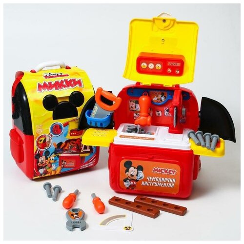 Набор строителя Disney с инструментами чемоданчик рюкзак с инструментами, Микки Маус EODS008-962A набор строителя чемоданчик в сумке с инструментами игровой микки маус