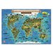 Интерактивная карта Мира для детей «Животный и растительный мир Земли», 101 х 69 см, ламинированная, тубус