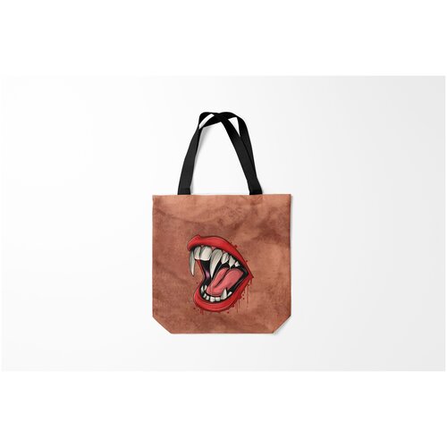 фото Сумка-шоппер / 40х40 см / популярные иллюстрации / монстры привидения и дьяволы пасть burnettie