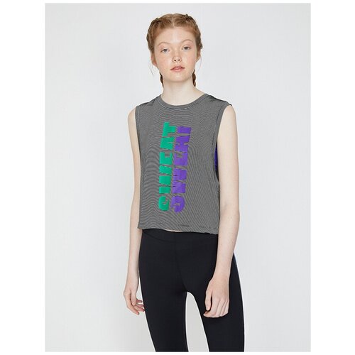 фото Майка koton women, 9yak32414yk, цвет: black stripe, размер: m