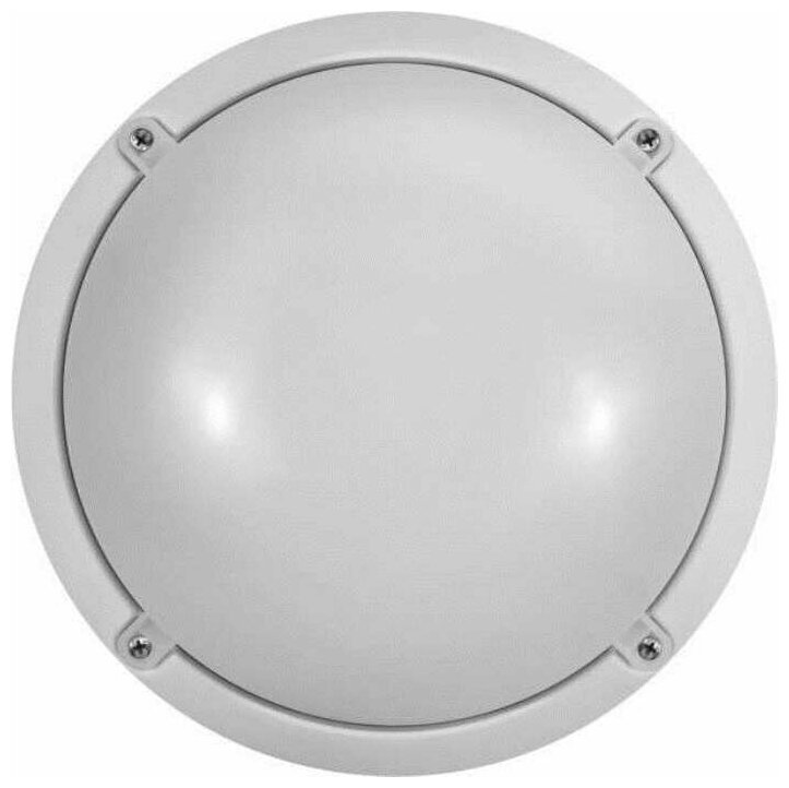 Декоративный настенный светильник Орион-1 НББ06-60-001 с белым пластиковым корпусом и креплением на планку без ламп. Пластиковый круглый плафон для освещения лестниц или подъездов. Настенно-потолочный светильник с цоколем Е27 / 60Вт / IP54 / 220В