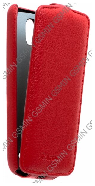 Кожаный чехол для HTC Desire 500 Dual Sim Armor Case "Full" (Красный)
