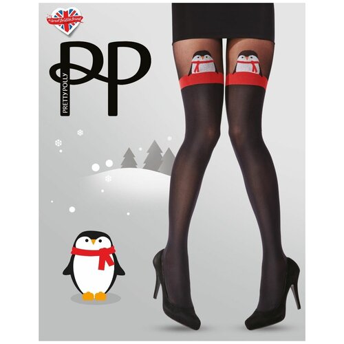 Колготки Pretty Polly, размер S-L, черный новогодние носки с оленем пингвином дед морозом