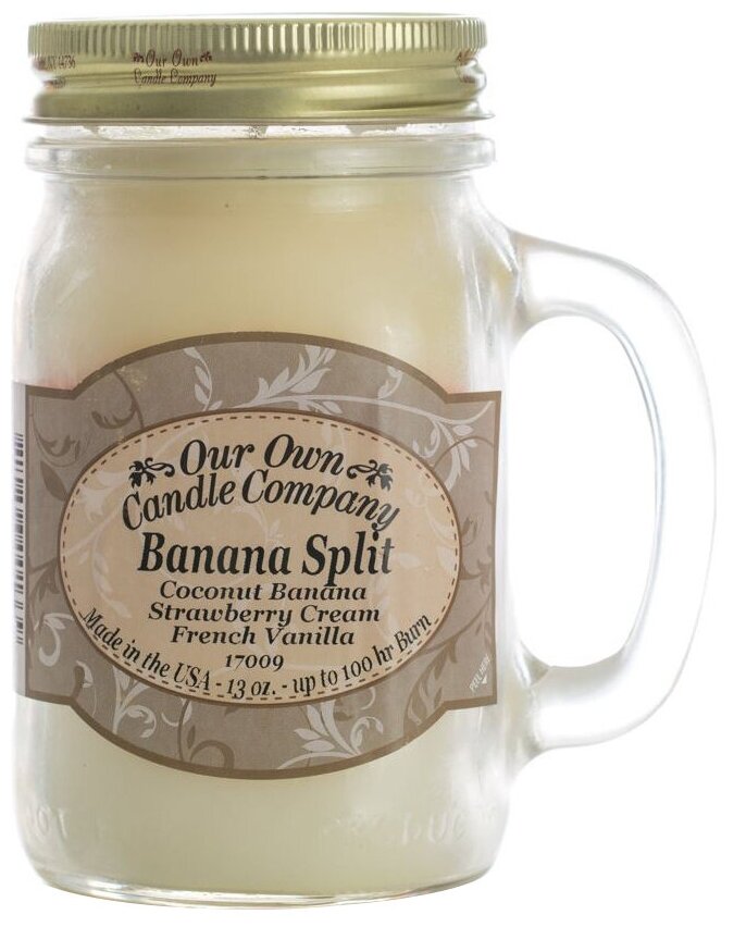 Our Own Candle Company / Свеча большая в стеклянной банке Банановый сплит Banana Split