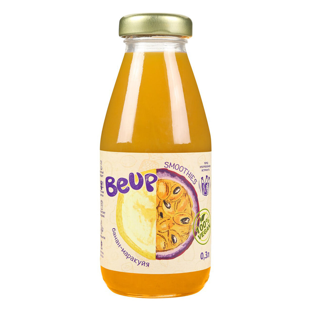 Смузи Be Up Smoothies банан-маракуйя, без сахара, 0.3 л - фото №4
