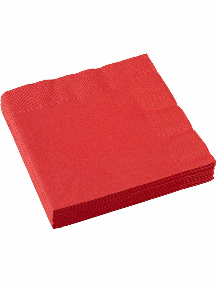 Одноразовые бумажные салфетки красного цвета Apple Red 33 см. 16 шт. - фотография № 1