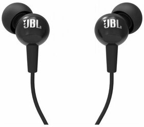 Наушники с микрофоном JBL C100SI 3.5 мм для телефона вакуумные, Черные