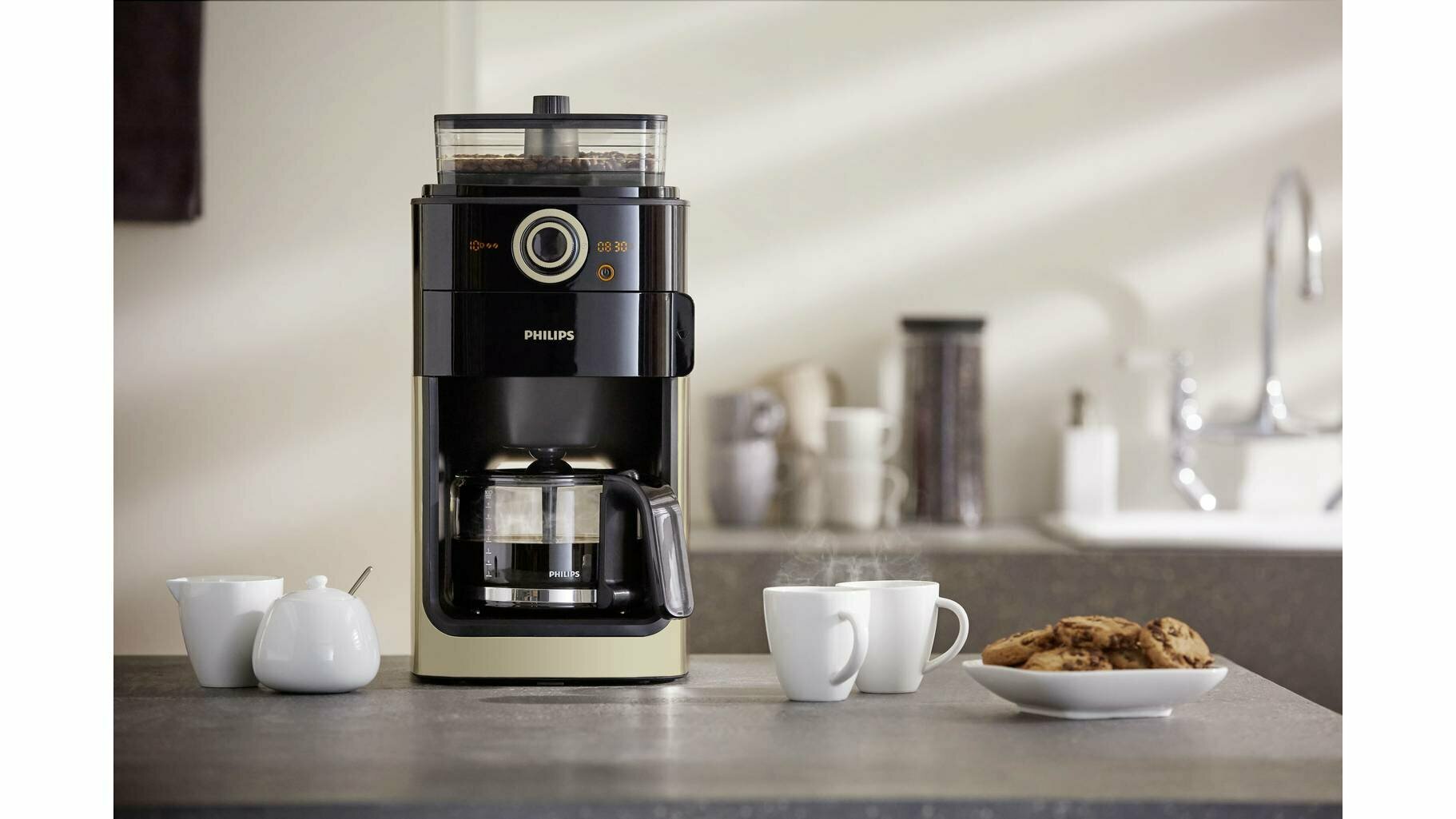 Кофемашина Philips Grind & Brew HD7768/90 Цвет шампанского - фотография № 4