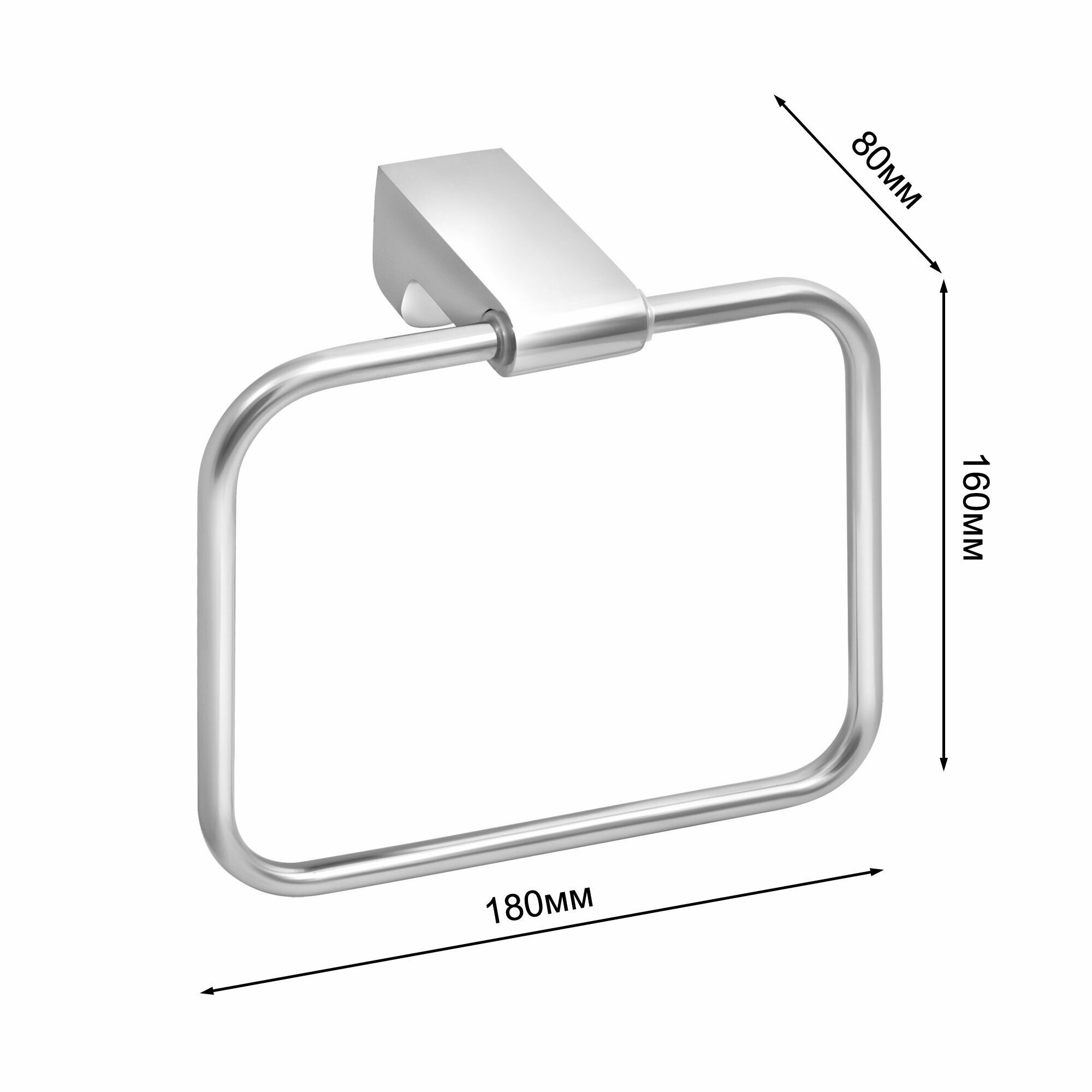 Полотенцедержатель прямоугольный Solinne, B-82703-B, хром, Коллекция Mirror 1402.203 - фото №11