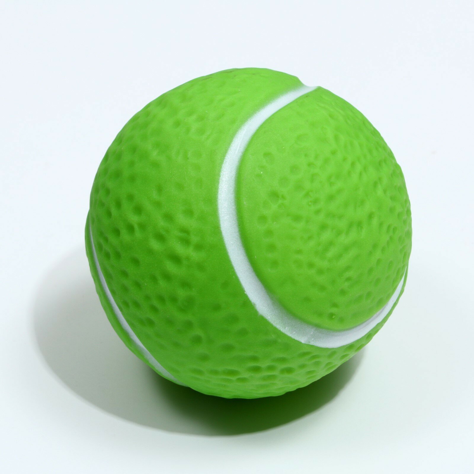 Игрушка пищащая "Теннисный мяч" для собак, 7,5 см, зелёная - фотография № 4