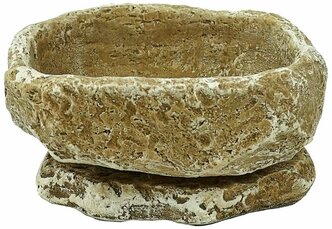 Горшок для цветов керамический с под. Камень Гранит 0,4л темный песчаник для кактусов, фиалок (KM-11-2) кактусница кактусник + Дренаж 1л