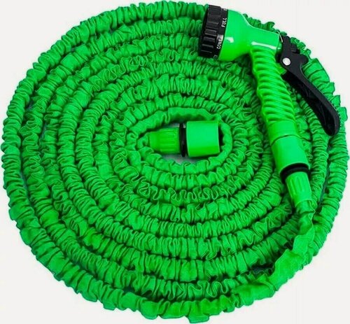 Изображение товара Шланг садовый складной растягивающийся для полива Magic Hose 22,5 м, зеленый