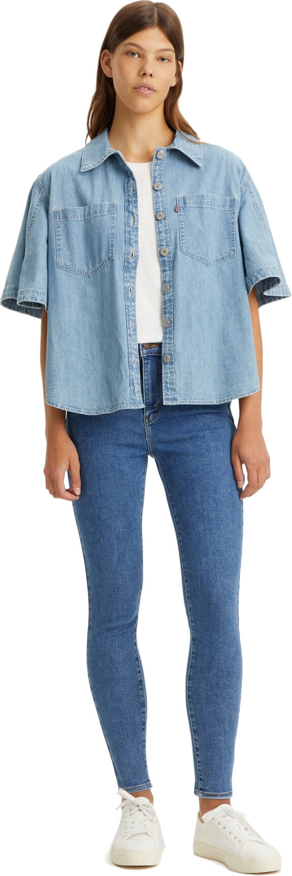 Джинсы зауженные Levi's 720 HIGH RISE SUPER SKINNY, размер 26/30, синий — фото 1