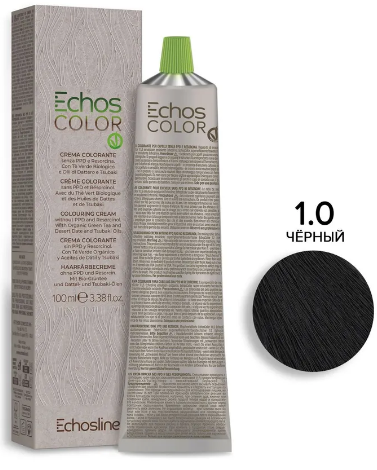 ECHOS LINE, ECHOS COLOR, Крем-краска №1.0 NEW, чёрный, 100 мл