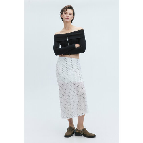 фото Юбка befree basic, размер l/xl, белый принт графика