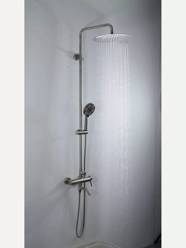 Изображение товара Душевая стойка со смесителем Frap F24807 с тропическим душем, цвет сатин