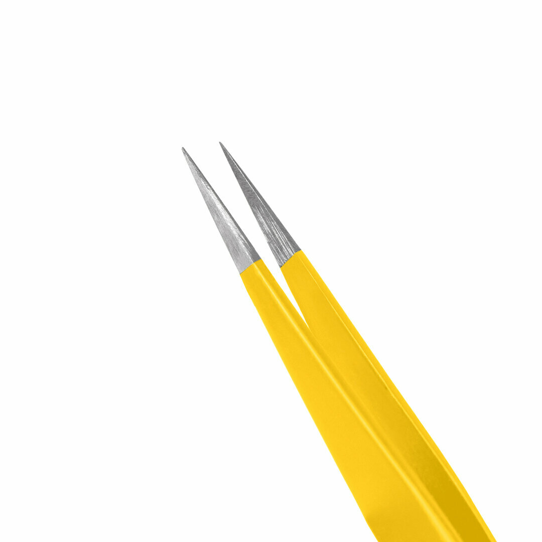 Пинцет для наращивания ресниц RILI Yellow Line прямой, японская сталь