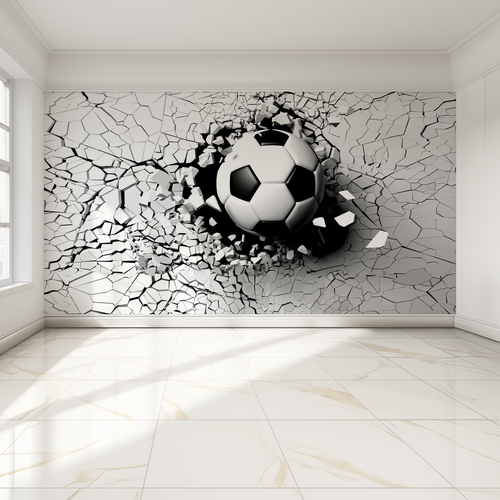 фото Фотообои на стену фотообойкин "3d футбольный мяч" 500х270 см fotooboikin