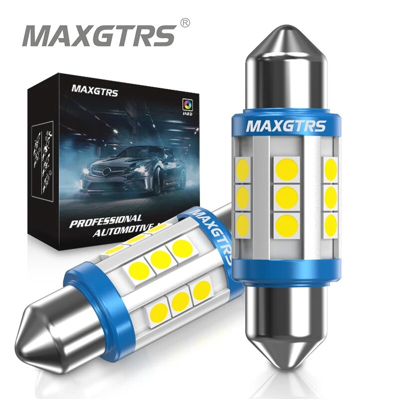 2x Festoon C5W C10W 3030 чип-лампа Canbus 31 мм/36 мм/39 мм/41 мм автомобильная светодиодная лампа внутренняя купольная лампа для чтения номерного знака 6000K Ice Blue 41mm